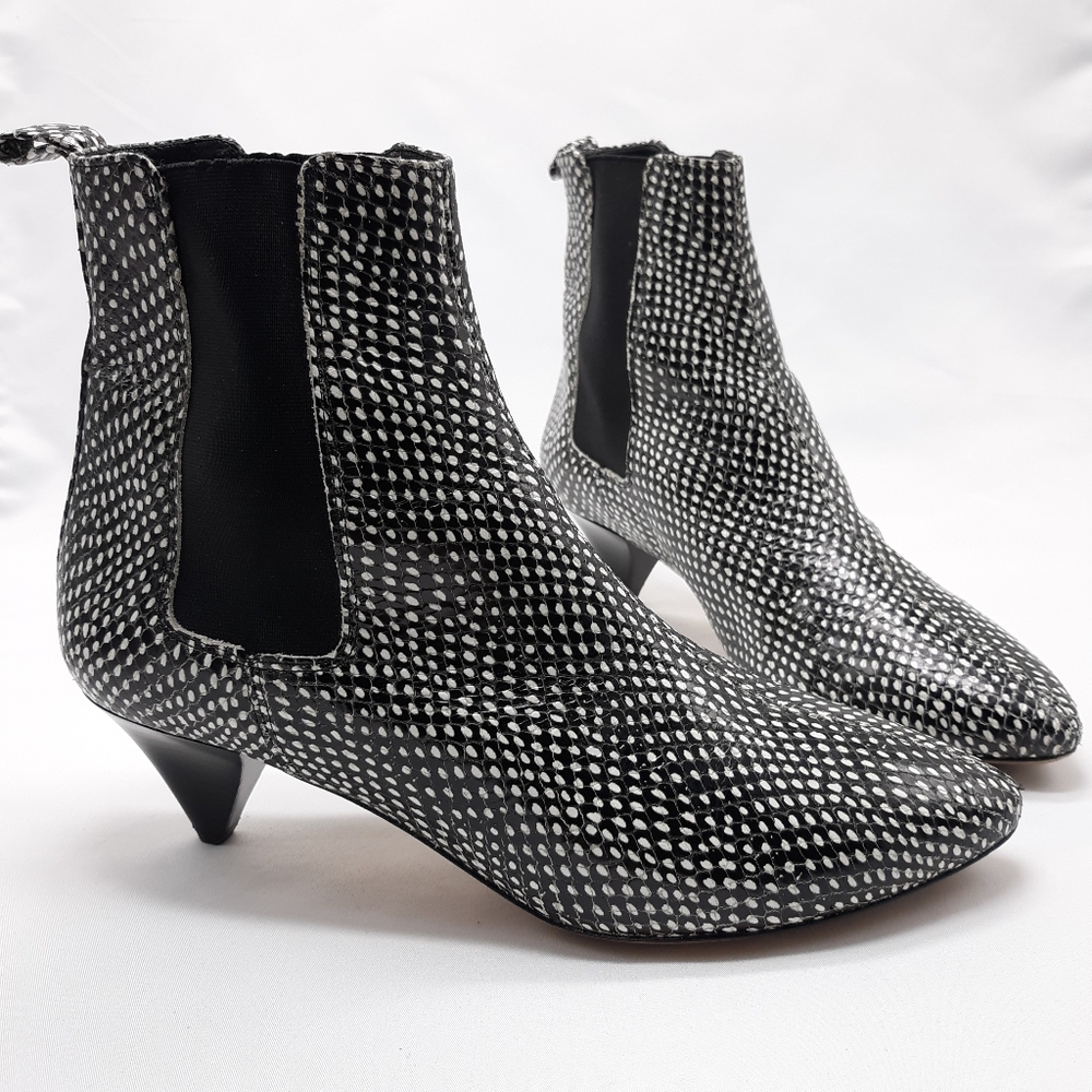 Isabel Marant Dawell Python Effect Ankle Boots Conical Heel Size 39 / US 9